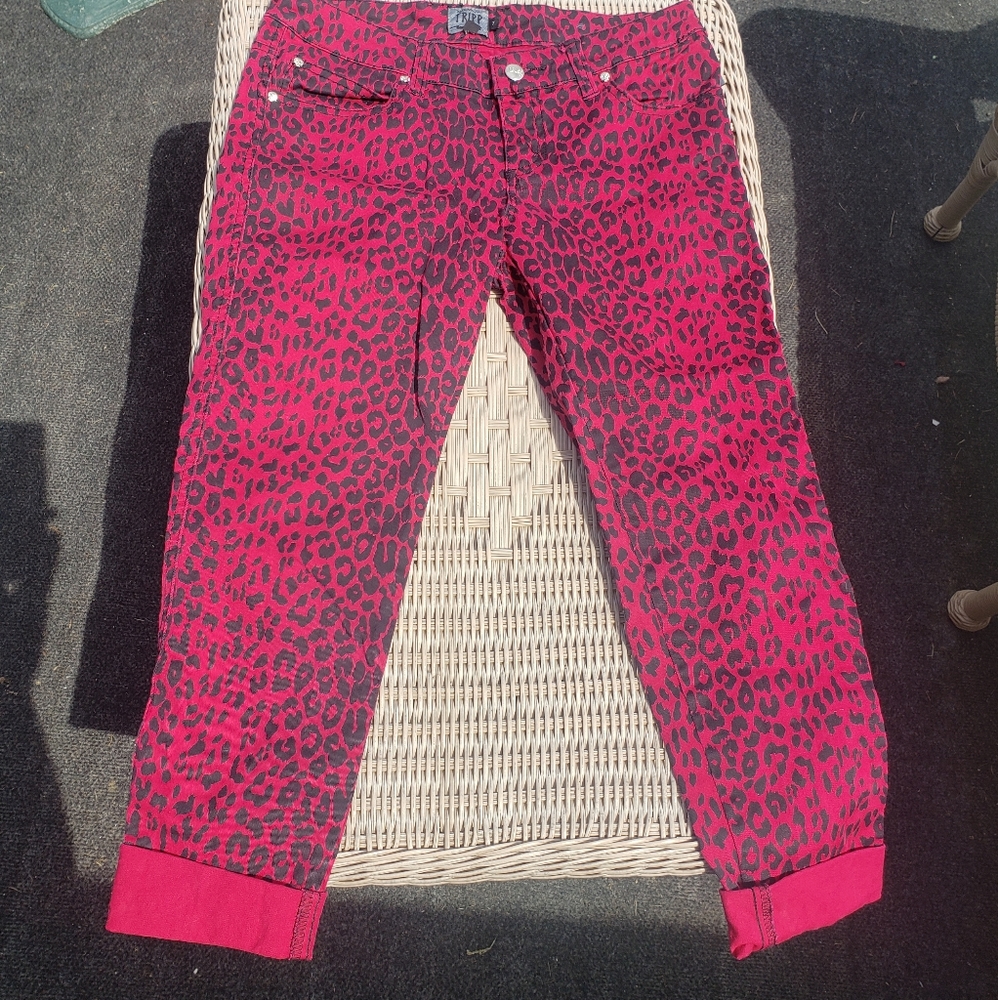 Tripp NYC Leopard Print Capri pants Goth Punk Pink